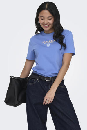 T-shirt met backprint blauw