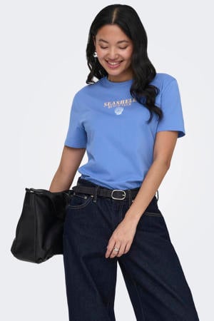 T-shirt met backprint blauw