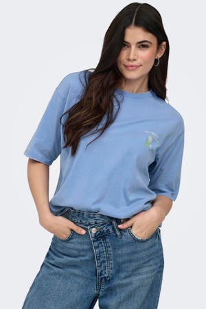T-shirt met backprint blauw