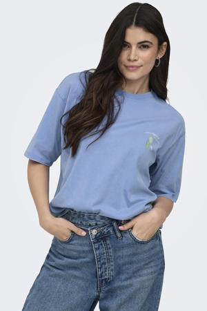 T-shirt met backprint blauw