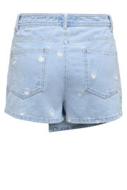 thumbnail: ONLY regular waist gebloemde casual short light blue denim