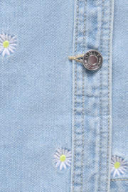 thumbnail: ONLY regular waist gebloemde casual short light blue denim