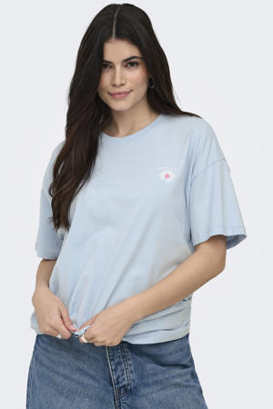 T-shirt met backprint lichtblauw