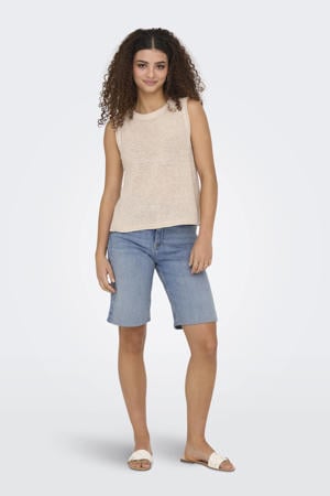 regular waist casual short light blue denim