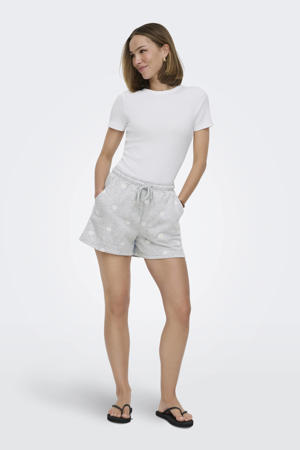 regular high waist gebloemde bermuda short lichtgrijs