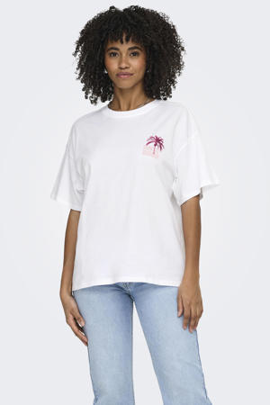 T-shirt met backprint ecru