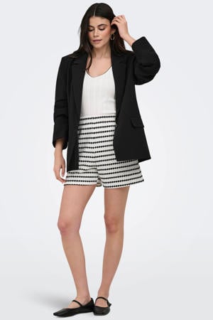 regular high waist gestreepte casual short ecru