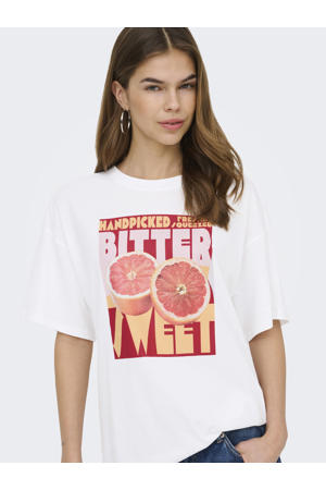 T-shirt met printopdruk wit