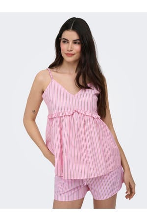 gestreepte top roze