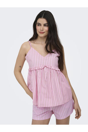 gestreepte top roze
