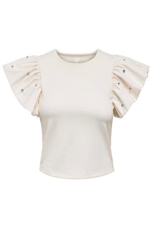 top met parels ecru