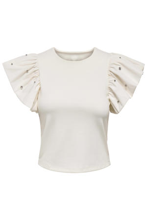 top met parels ecru