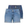 ONLY skinny regular waist denim short medium blue denim - (set van 2)