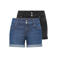 ONLY skinny regular waist denim short dark blue denim - (set van 2)