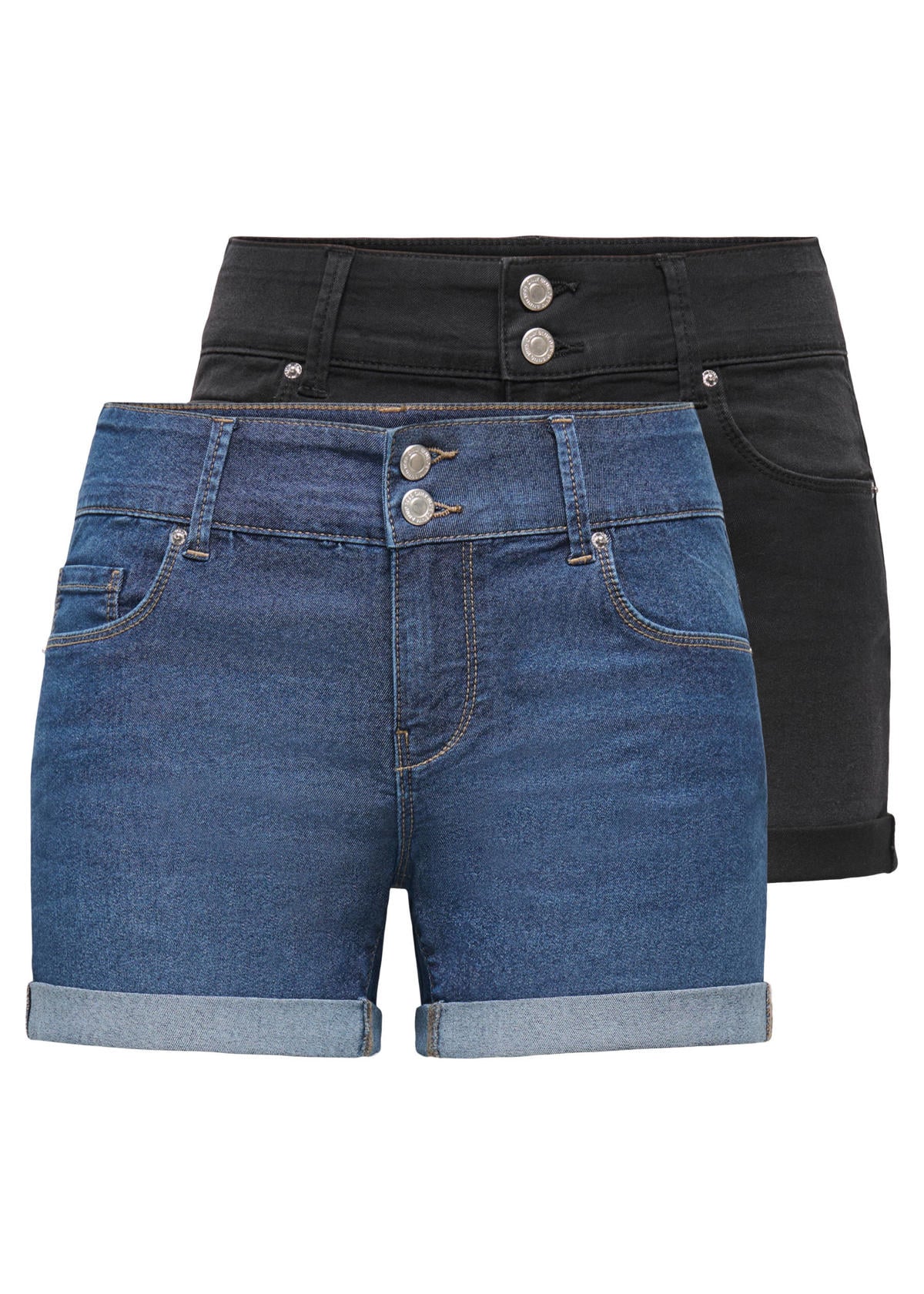 ONLY Short En Denim ONLCARMEN - Taille Haute Skinny Fit - Short Jeans Femme Confortable Et Tendance