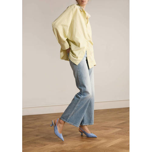 Manfield suède slingback pumps blauw