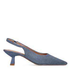 suède slingback pumps blauw