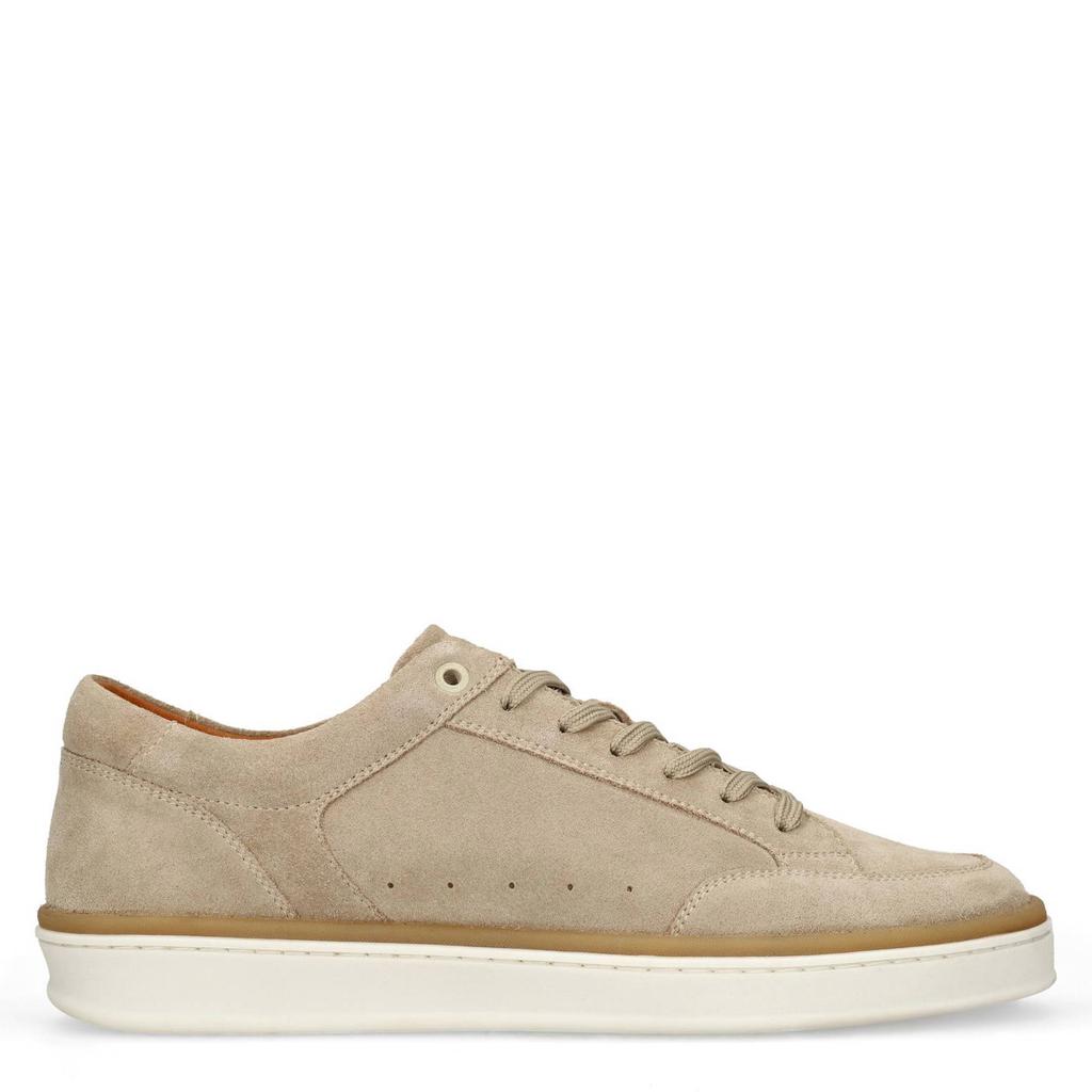 Beige heren Manfield suède sneakers met veters