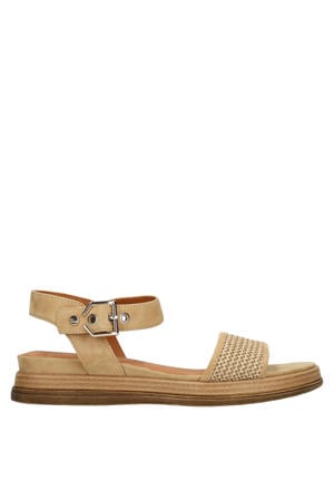 leren sandalen beige