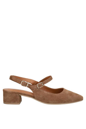 suède slingback pumps camel