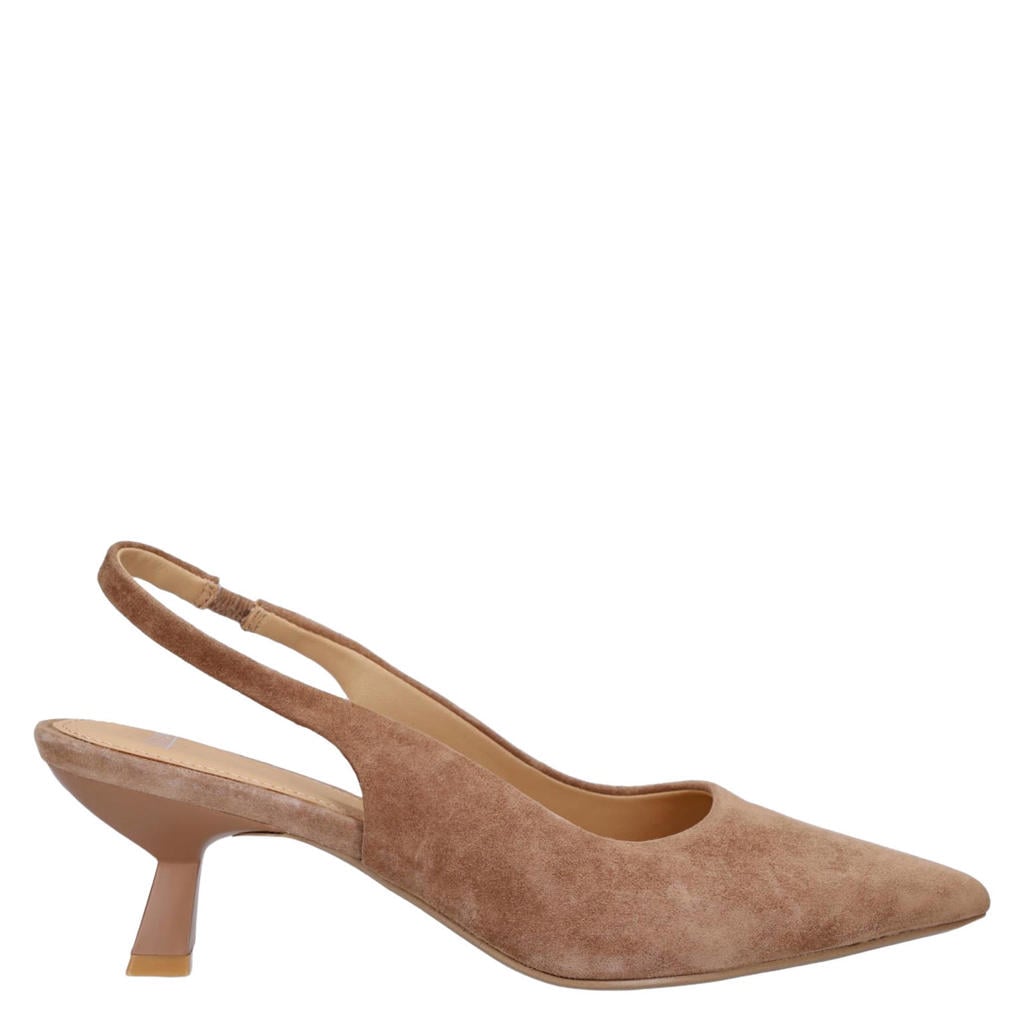 Bruine dames Manfield suède slingback pumps