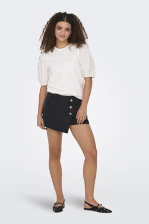 denim skinny short zwart