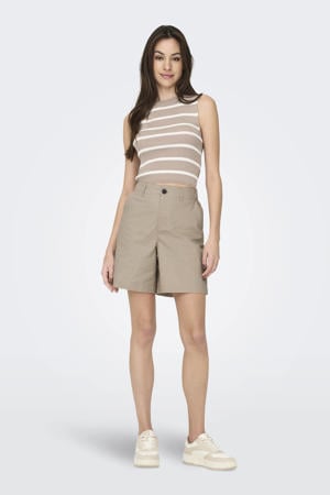 regular high waist casual short beige