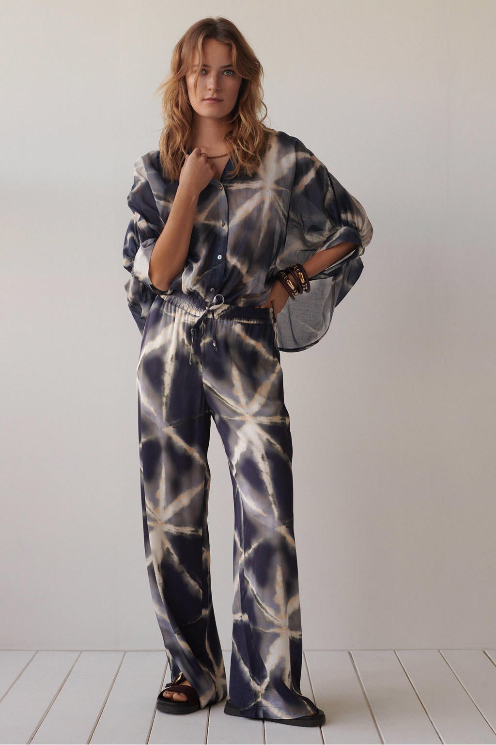 Summum top met print - donkerblauw