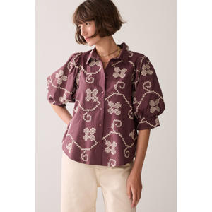 blouse met borduursels - paars