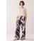 Summum wide leg broek met print - donkerblauw
