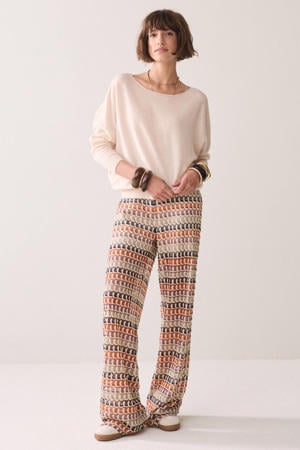 wide leg gestreepte broek - meerkleurig