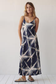 thumbnail: Summum viscose midi jurk met print - donkerblauw
