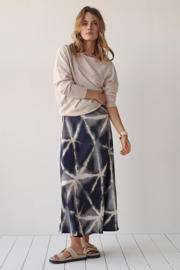 thumbnail: Summum viscose midi jurk met print - donkerblauw