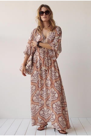 maxi jurk met print - oranje