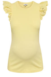 thumbnail: ONLY MATERNITY zwangerschaps T-shirt broderie lichtgeel
