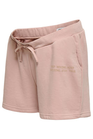 regular low waist zwangerschaps sweatshort lichtroze