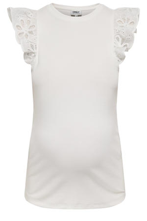 zwangerschaps T-shirt broderie ecru