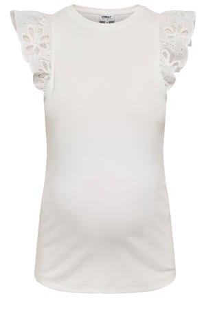 zwangerschaps T-shirt broderie ecru