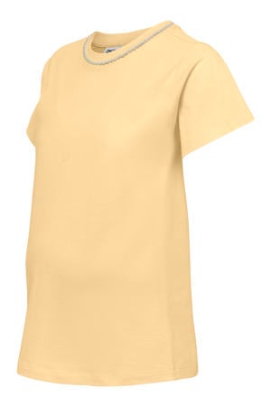 zwangerschaps T-shirt met parels geel