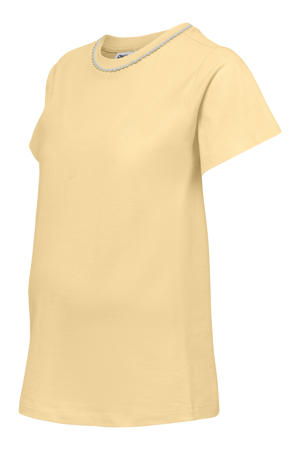 zwangerschaps T-shirt met parels geel