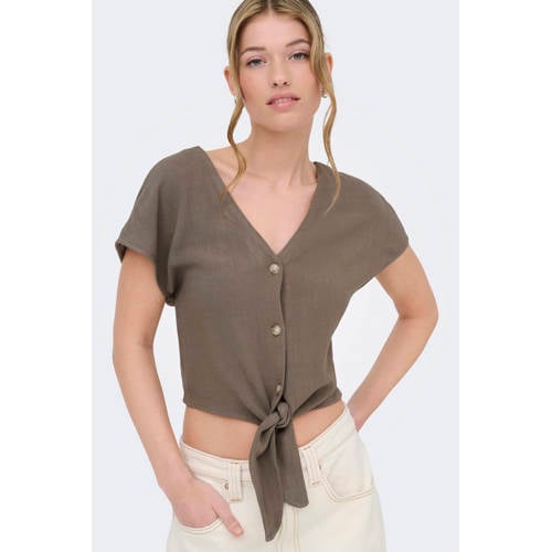 ONLY blousetop met linnen afbeelding