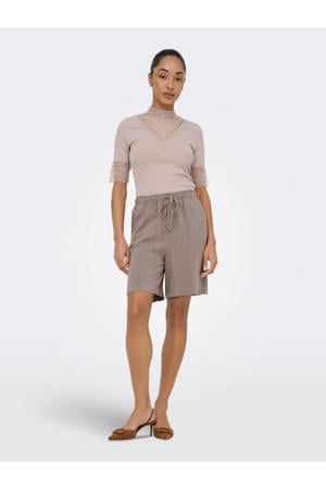 relaxed regular waist casual short met linnen