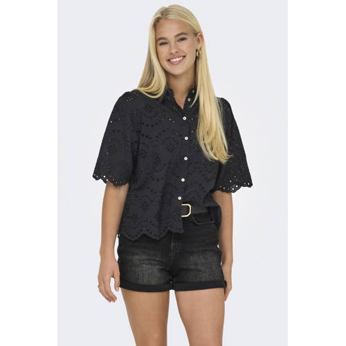 ONLY blouse zwart broderie afbeelding