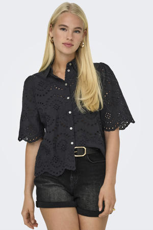 blouse zwart broderie