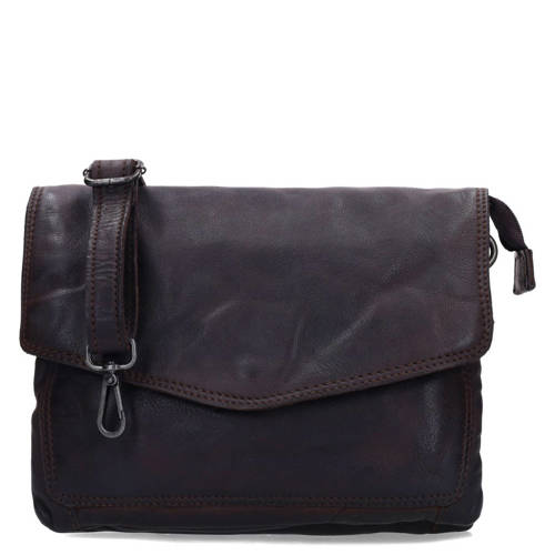 No Stress leren crossbody tas donkerbruin afbeelding