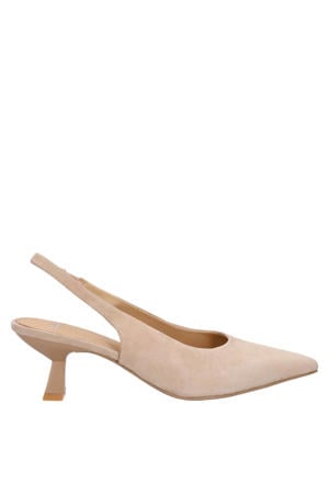 suède slingback pumps beige