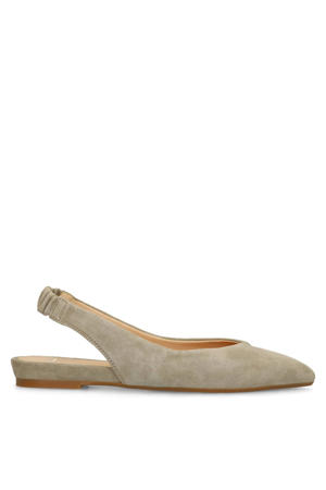 suède slingback loafers kaki