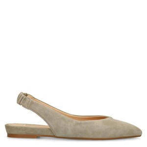suède slingback loafers kaki