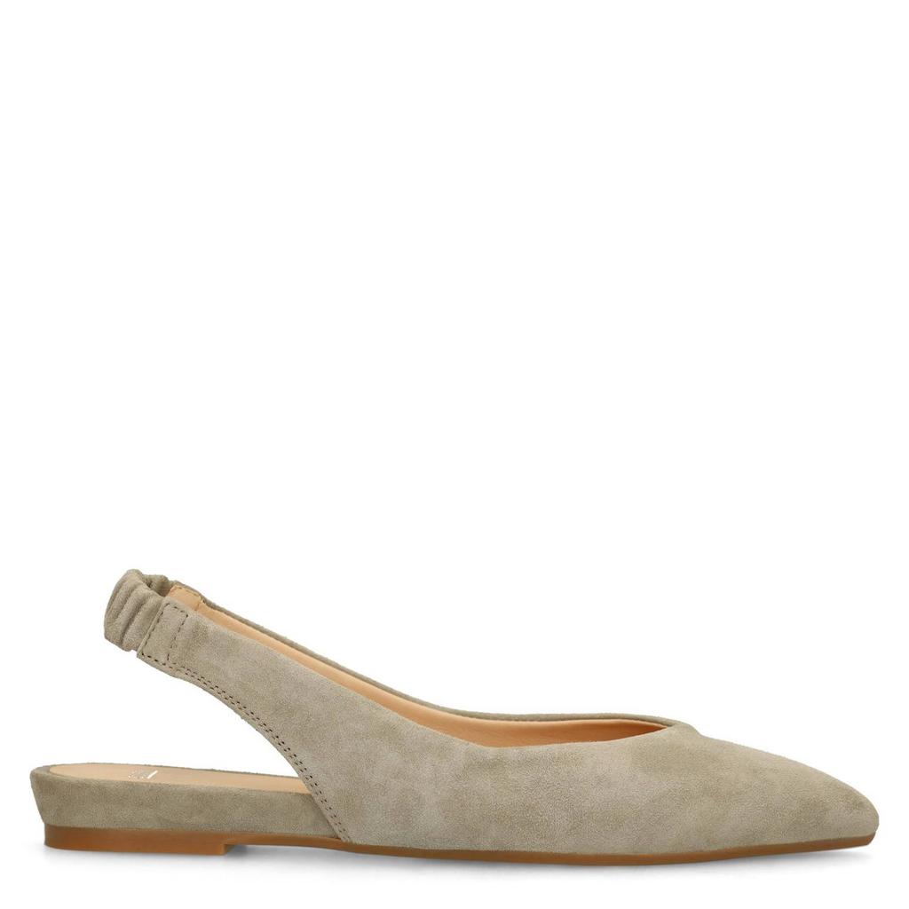 Kakikleurige dames Manfield suède slingback loafers