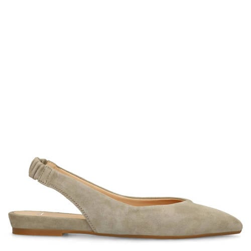 Manfield suède slingback loafers kaki afbeelding